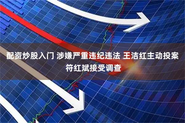 配资炒股入门 涉嫌严重违纪违法 王洁红主动投案 符红斌接受调查