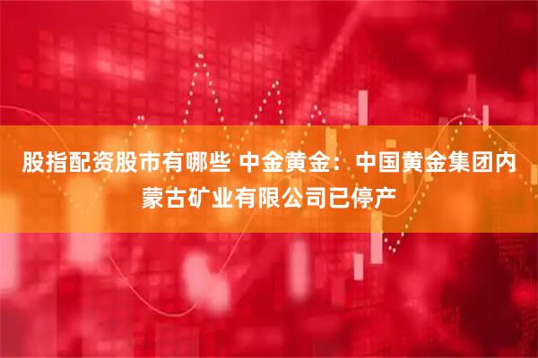 股指配资股市有哪些 中金黄金：中国黄金集团内蒙古矿业有限公司已停产